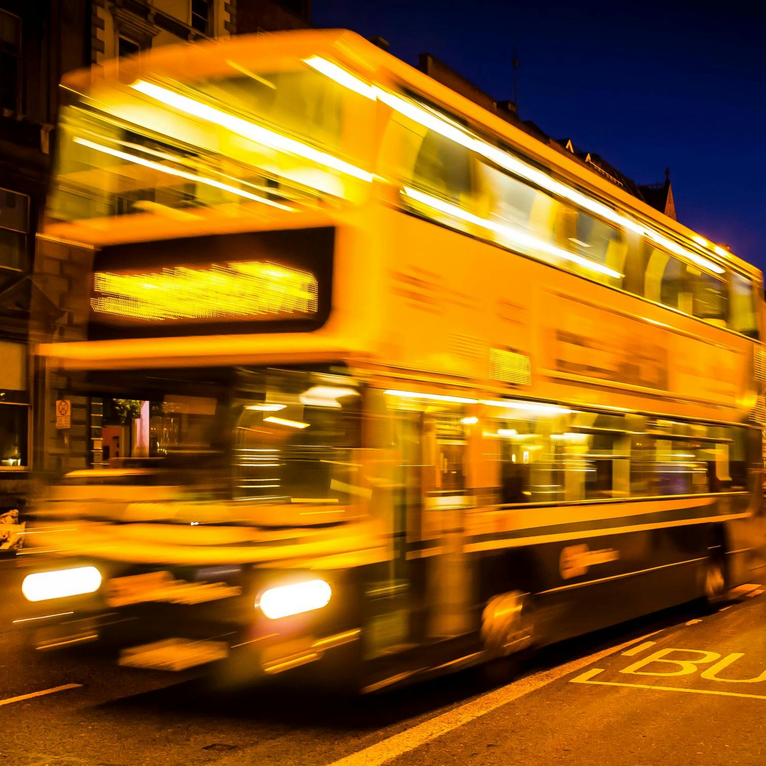 Dublin bus launching a 24 hour bus service episode artwork