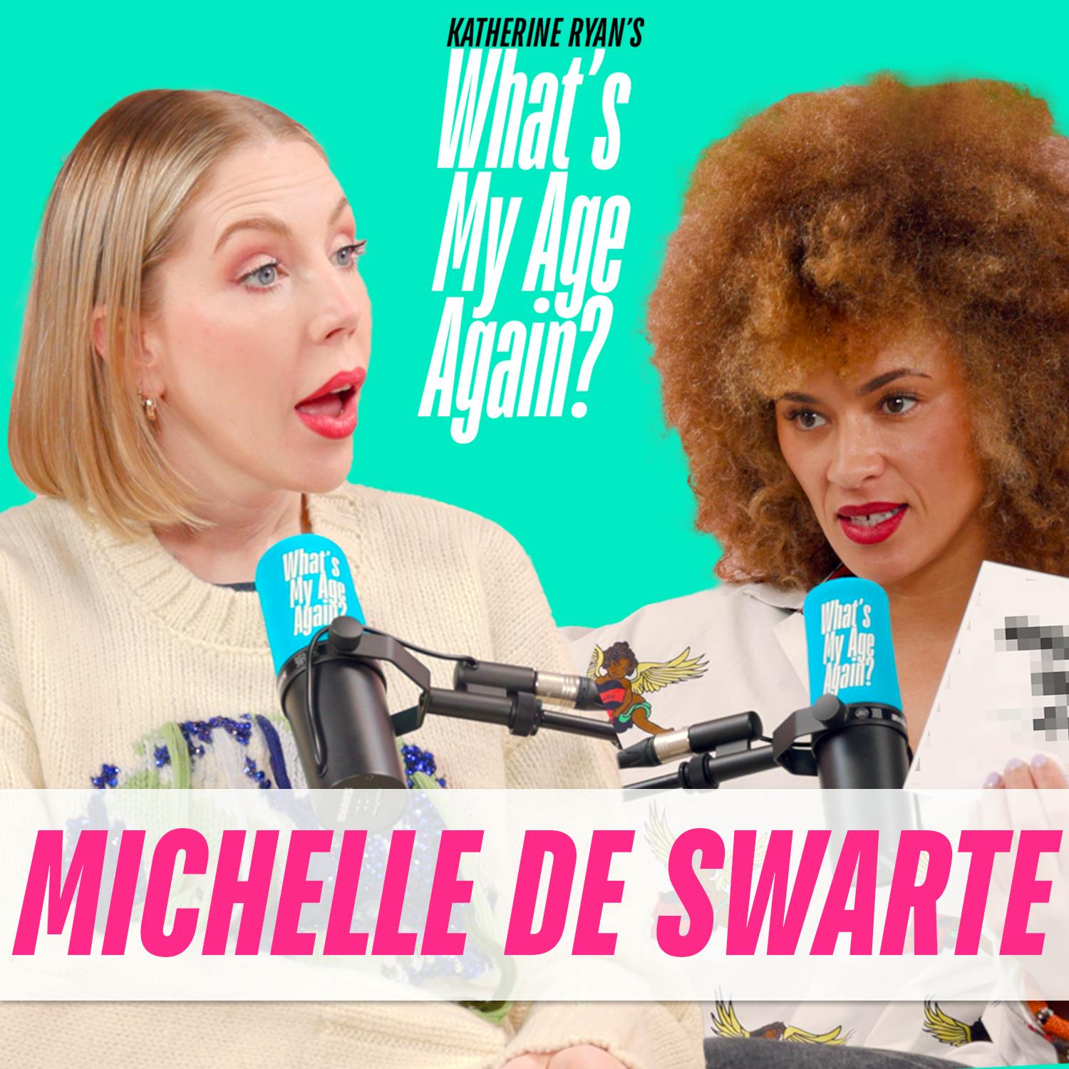 Cover art for the episode "Michelle de Swarte - From PAINKILLERS to VITAMINS and PARTYING to PILATES – will Michelle’s lifestyle changes be reflected in her body’s age.?" from What's My Age Again?