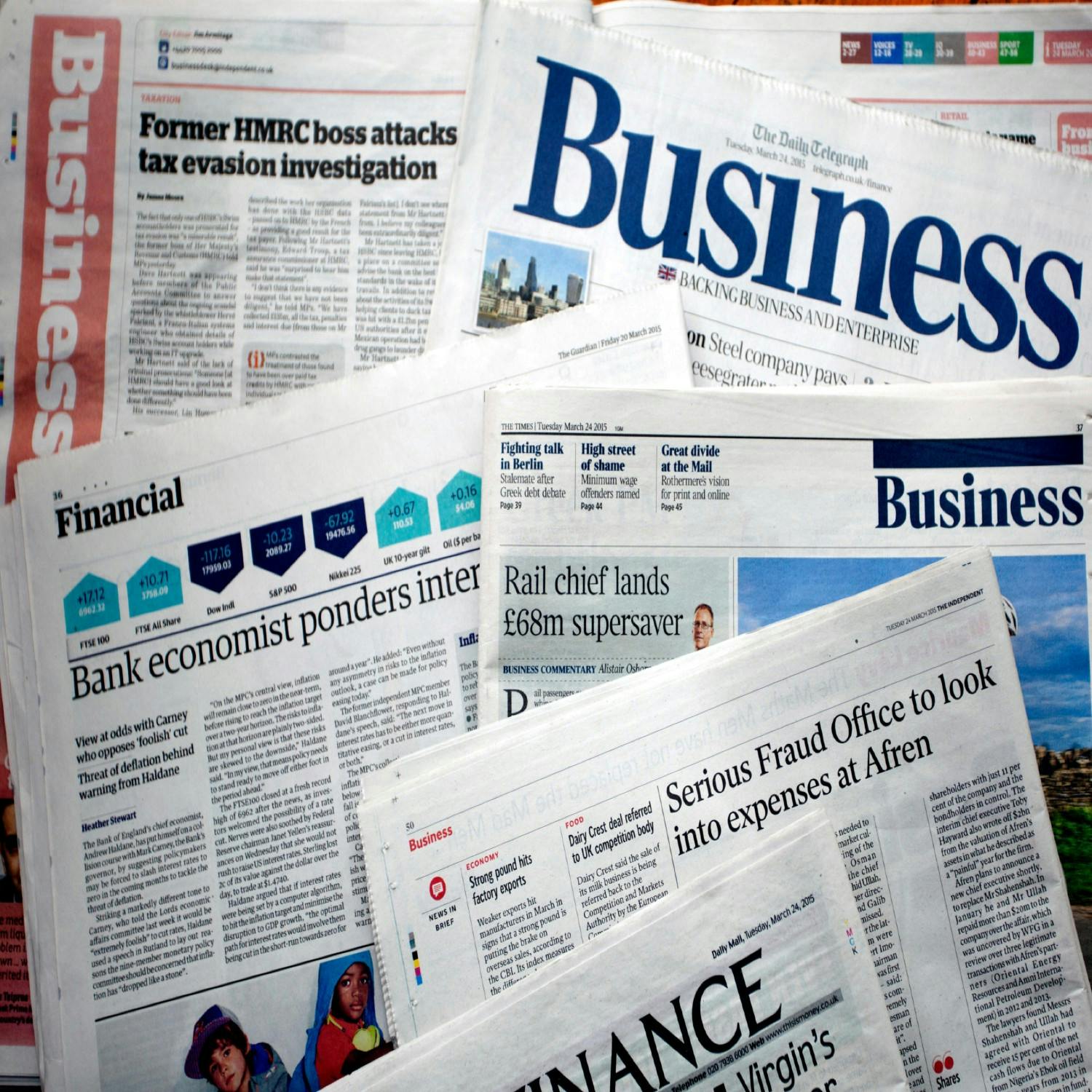 Friday's business headlines