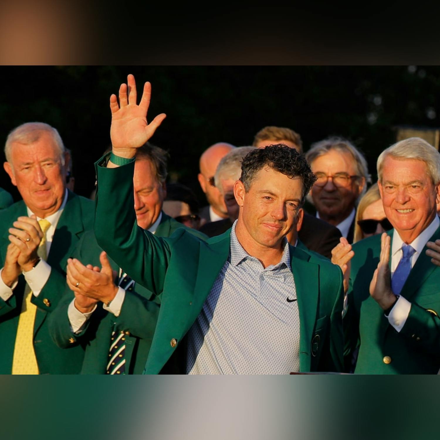 Rory McIlroy holds his Masters title!