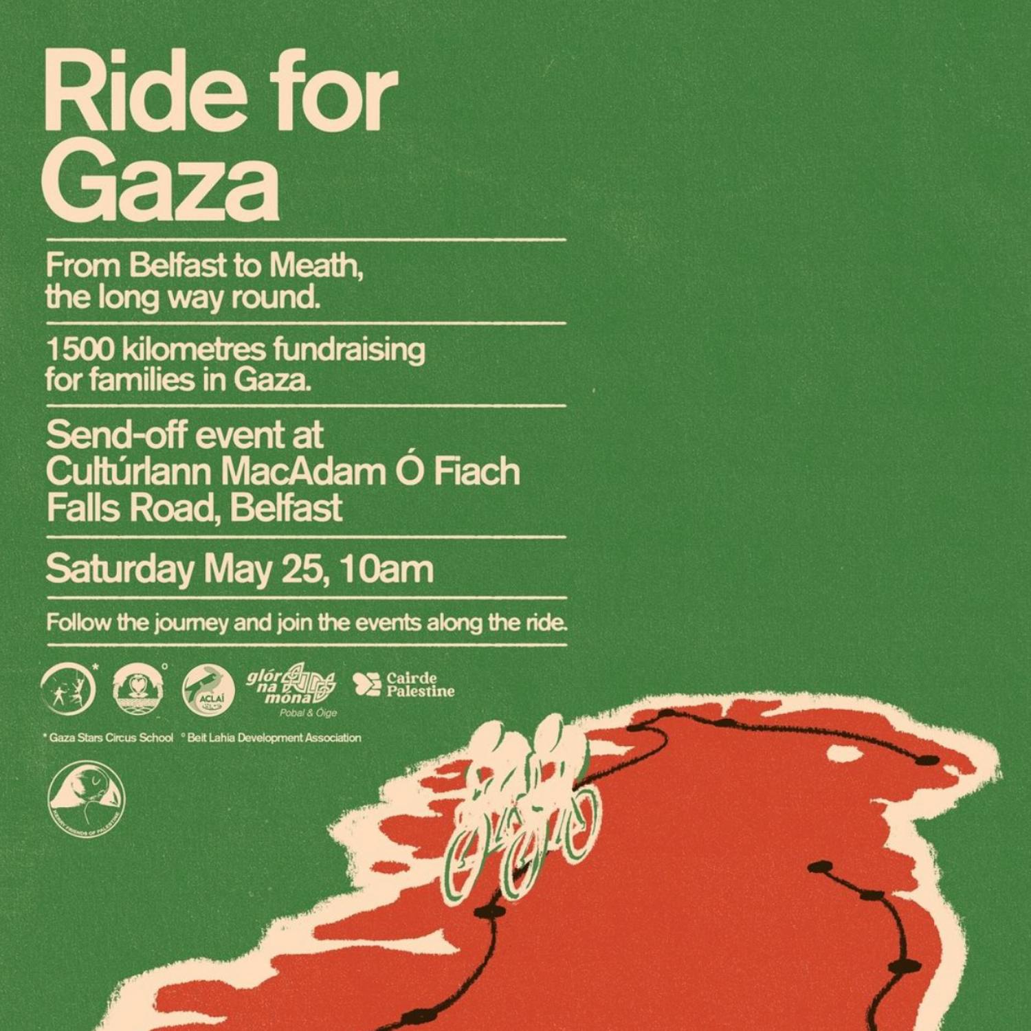 Mínithe: Ainle ón mbóthar i mbun Ride for Gaza