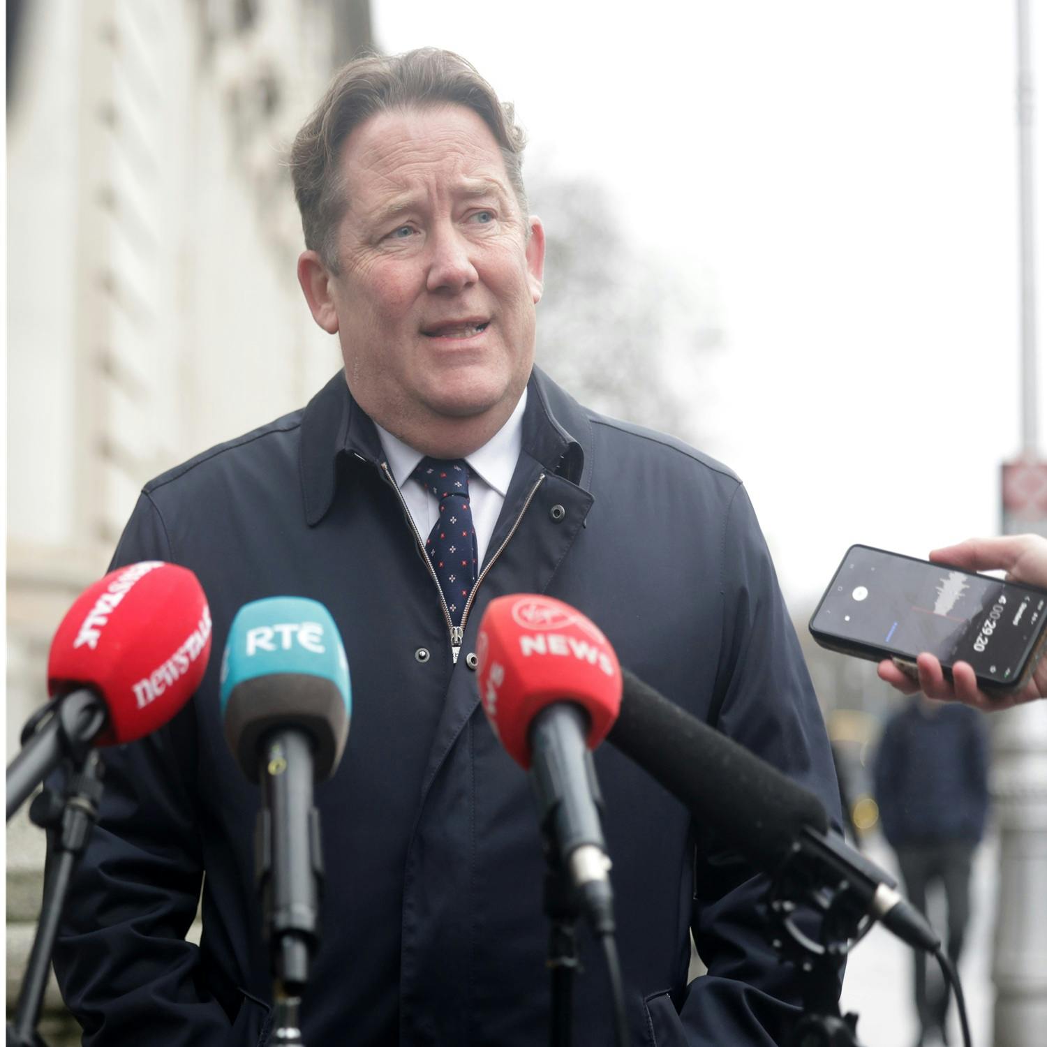 Minister for Transport Darragh O’Brien, on government plans to scrap the airport cap, pay increases for senior civil servants and rolling out contact payments on public transport