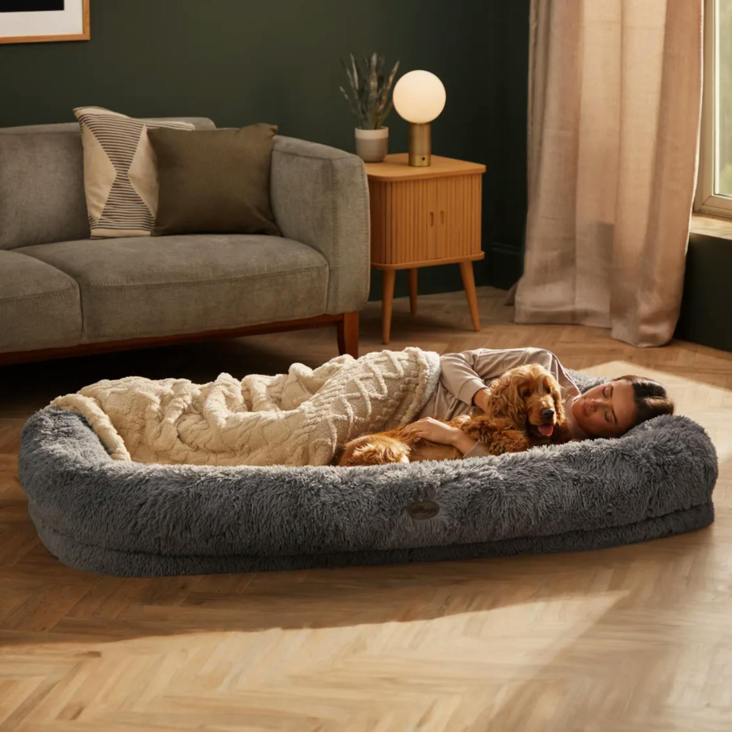 Would you sleep in a human-sized dog bed? Image