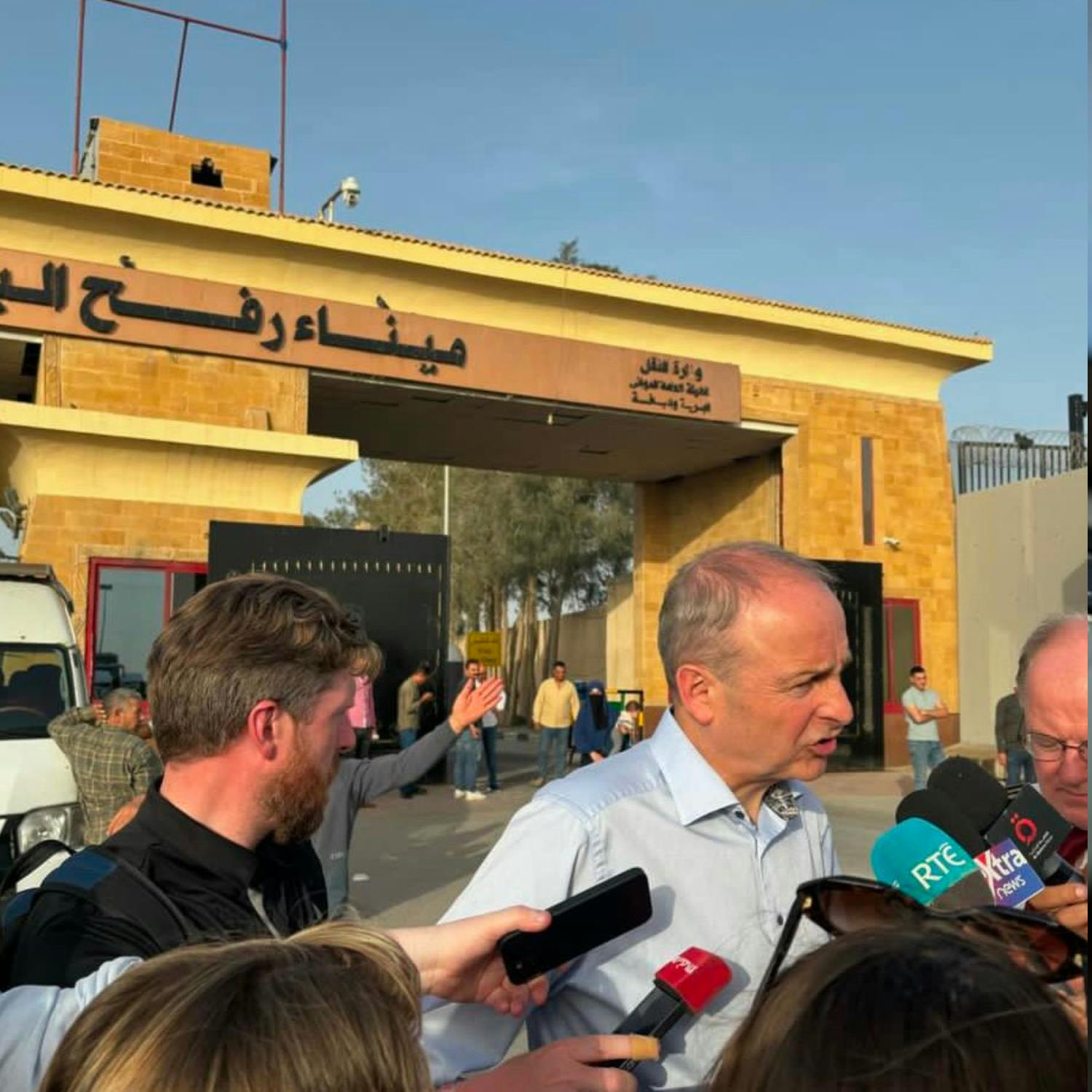 The Tanaiste Michael Martin and a small group of Irish journalists visited the Rafah border crossing yesterday