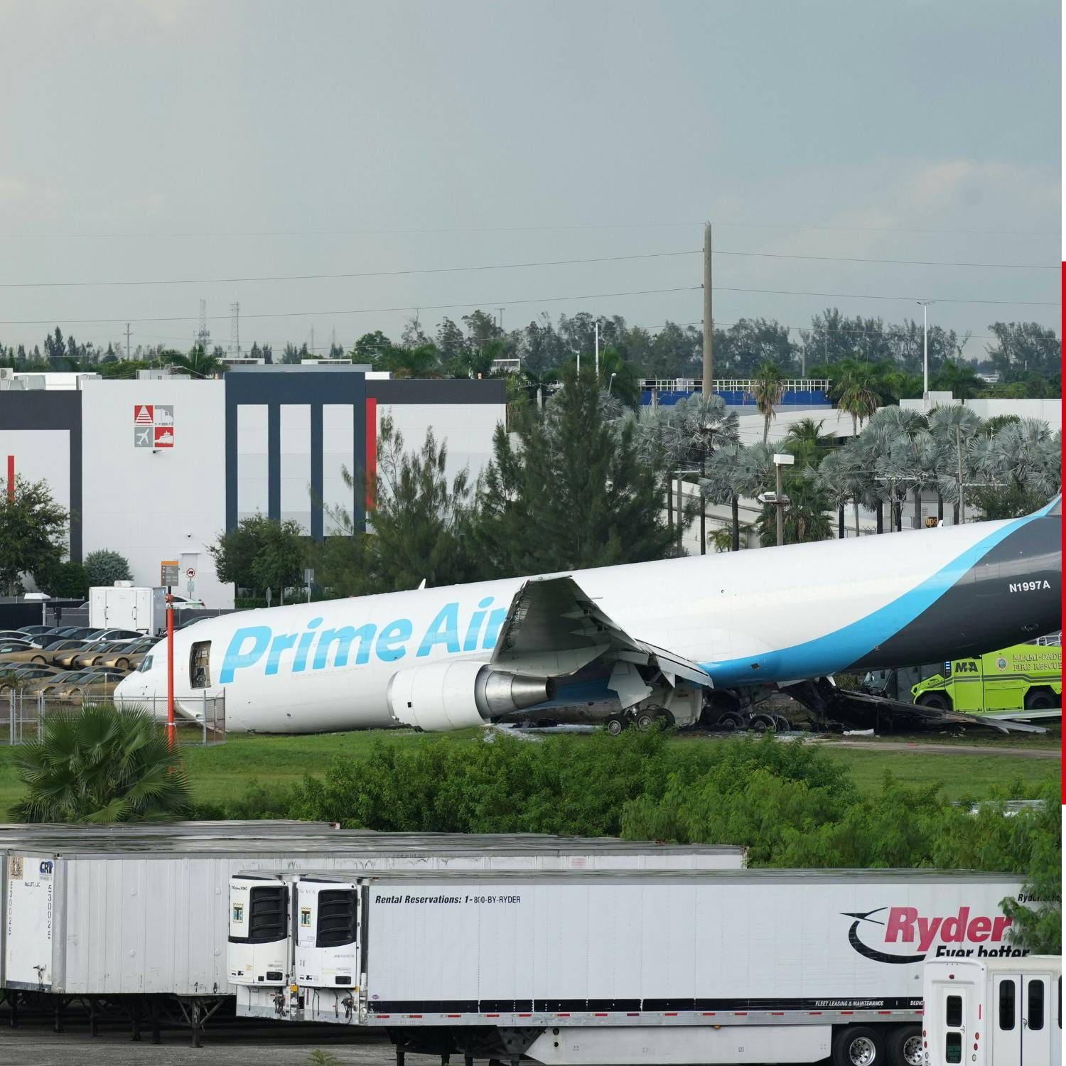 An Amazon cargo plane crashes at Miami Airport