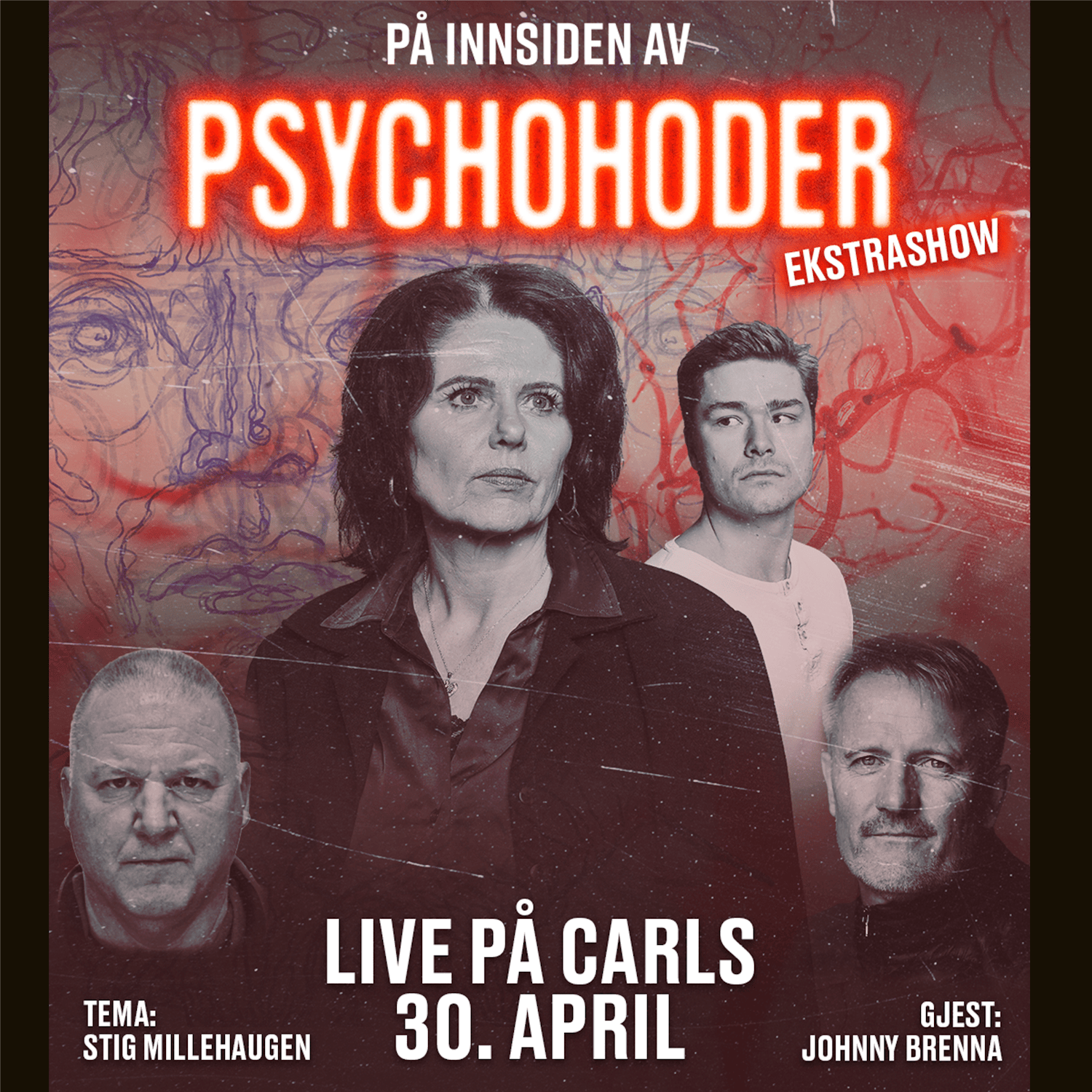 På Innsiden av Psychohoder Podcast: PROMO: Psychohoder live 30. april. Tema: Stig Millehaugen. På Innsiden av Psychohoder episode image
