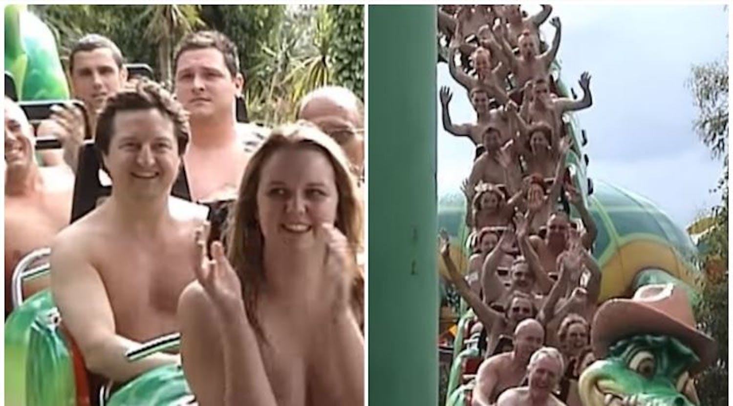 This Guy Rides Roller Coasters Nude For The Craic!